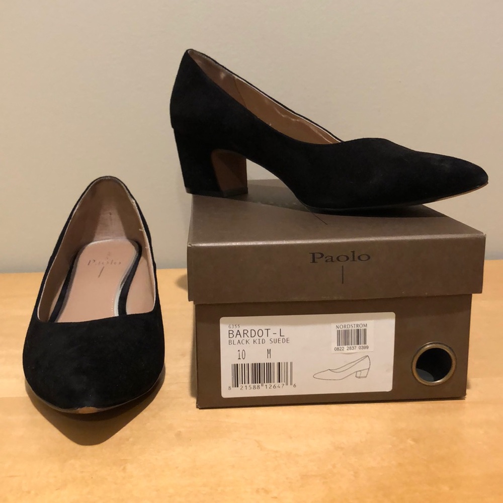 Paolo bardot black size 10 pumps.